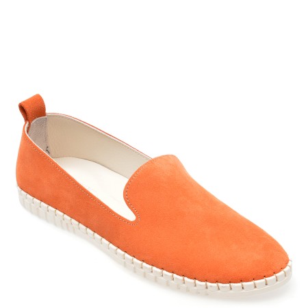 Pantofi casual GRYXX portocalii, 5001697, din piele intoarsa, femei