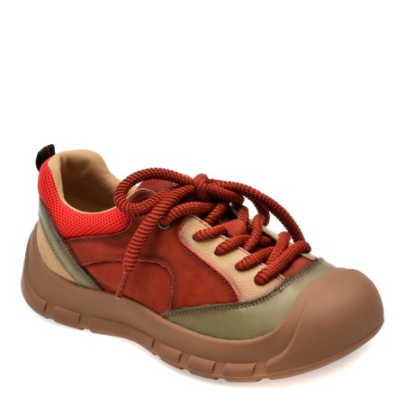 Pantofi casual GRYXX rosii, 7101, din piele naturala, femei