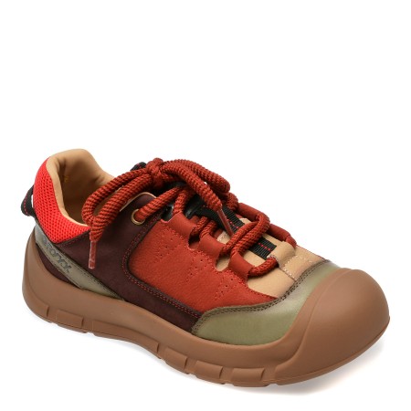 Pantofi casual GRYXX rosii, 7102, din piele naturala, femei