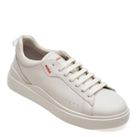 Pantofi casual HUGO albi, 9261, din piele naturala, barbati