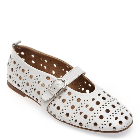 Pantofi casual IMAGE albi, 8034, din piele naturala, femei