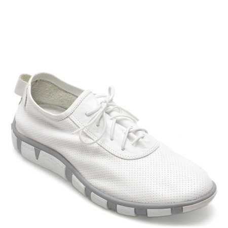 Pantofi casual LE BERDE albi, 140001, din piele naturala, femei