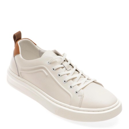 Pantofi casual OTTER albi, 3321, din piele naturala, barbati