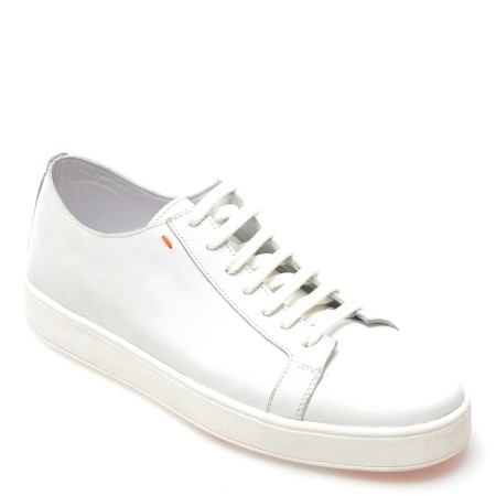 Pantofi casual OTTER albi, MYS03, din piele naturala, barbati