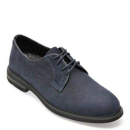 Pantofi casual OTTER bleumarin, E1801, din nabuc, barbati