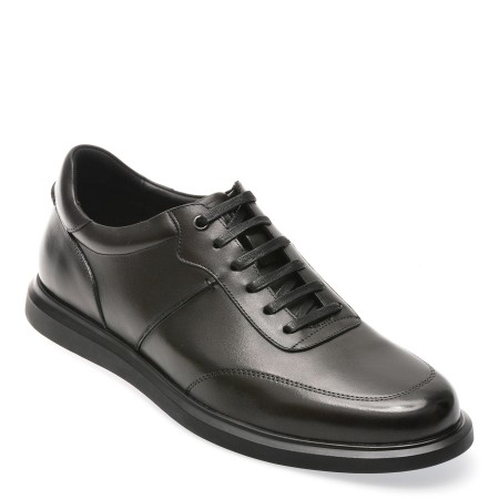 Pantofi casual OTTER negri, 218911, din piele naturala, barbati