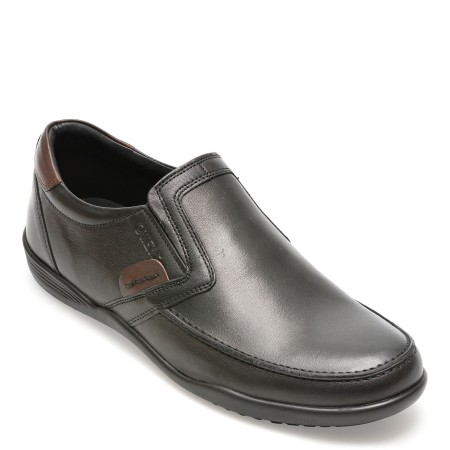 Pantofi casual OTTER negri, 220, din piele naturala, barbati
