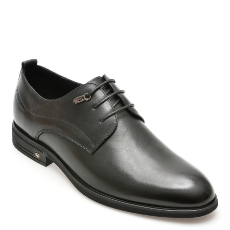 Pantofi casual OTTER negri, 37026, din piele naturala, barbati