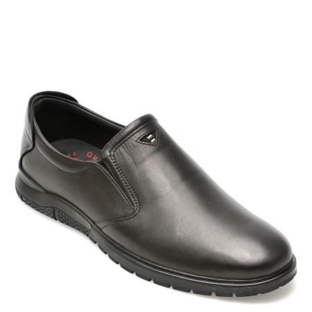 Pantofi casual OTTER negri, 556, din piele naturala, barbati