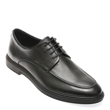 Pantofi casual OTTER negri, 917205, din piele naturala, barbati