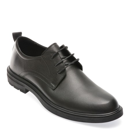 Pantofi casual OTTER negri, A60, din piele naturala, barbati