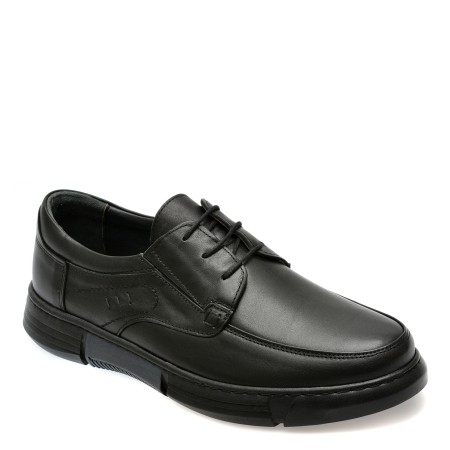 Pantofi casual OTTER negri, SH8002, din piele naturala, barbati