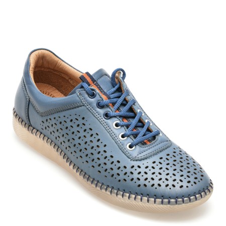 Pantofi casual OZIYS albastri, 22109, din piele naturala, femei