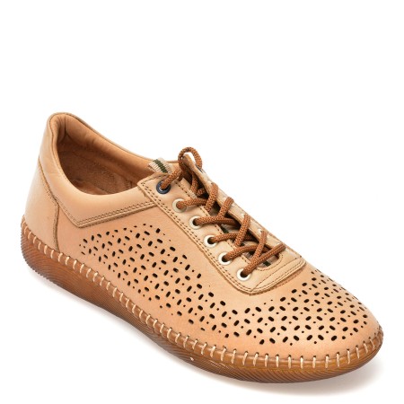 Pantofi casual OZIYS maro, 22109, din piele naturala, femei