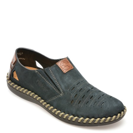 Pantofi casual RIEKER bleumarin, B24571, din piele naturala, barbati
