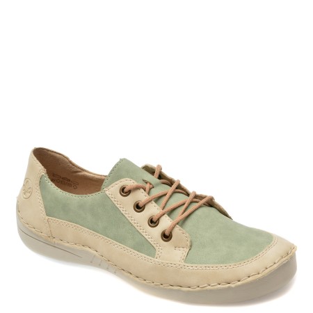 Pantofi casual RIEKER verzi, 52515, din piele ecologica, femei