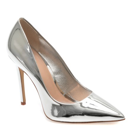 Pantofi eleganti ALDO argintii, CASSEDYNA040, din piele ecologica lacuita, femei