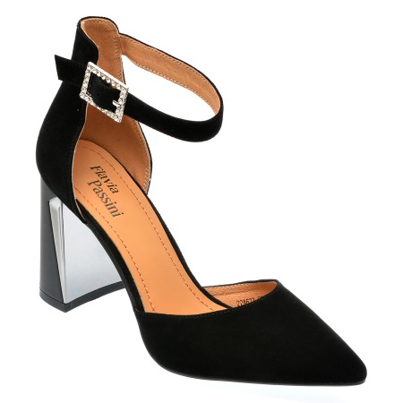 Pantofi eleganti FLAVIA PASSINI negri, 22A673, din piele intoarsa, femei