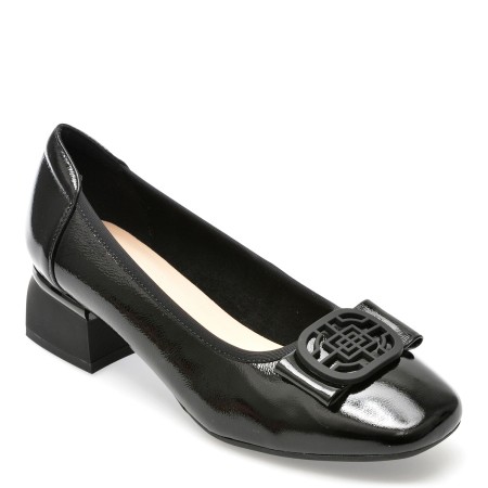Pantofi EPICA negri, 15621A, din piele naturala lacuita, femei