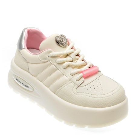 Pantofi FLAVIA PASSINI albi, 31C03, din piele ecologica, femei