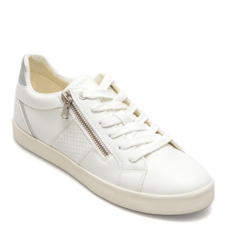 Pantofi GEOX albi, D366HE, din piele ecologica, femei