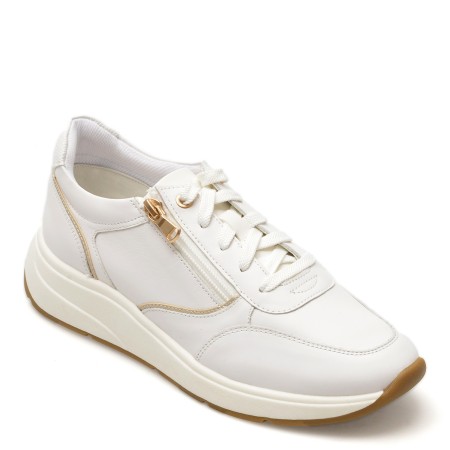 Pantofi GEOX albi, D45MXE, din piele naturala, femei