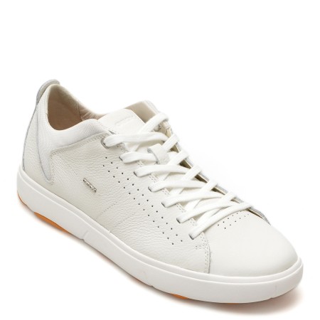Pantofi GEOX albi, U948FA, din piele naturala, barbati