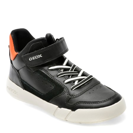Pantofi GEOX negri, J36GWA, din piele ecologica, baieti