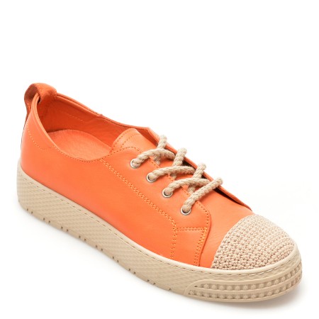 Pantofi GRYXX portocalii, 23811, din piele naturala, femei