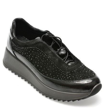 Pantofi IMAC negri, 457370, din piele intoarsa, femei
