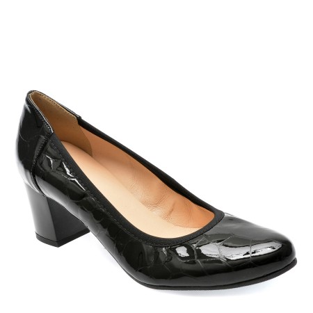 Pantofi IMAGE negri, 5175, din piele naturala lacuita, femei