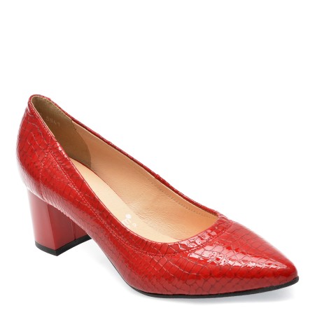 Pantofi IMAGE rosii, 5841, din piele naturala lacuita, femei
