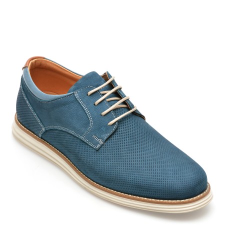 Pantofi OTTER albastri, A36, din nabuc, barbati