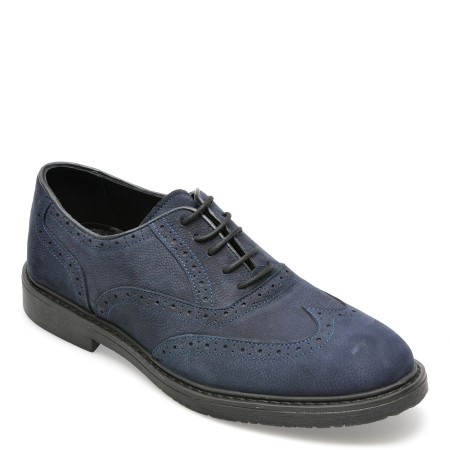 Pantofi OTTER bleumarin, EF88, din nabuc, barbati