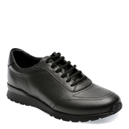 Pantofi OTTER negri, 54521, din piele naturala, barbati