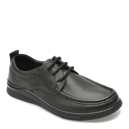 Pantofi OTTER negri, 913029, din piele naturala, barbati