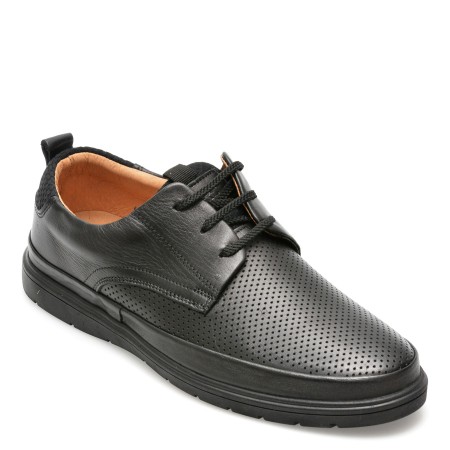 Pantofi OTTER negri, A20B, din piele naturala, barbati
