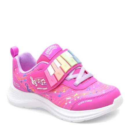 Pantofi SKECHERS roz, JUMPSTERS 2.0, din piele ecologica, fetite