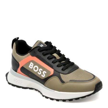 Pantofi sport BOSS kaki, 73001, din piele ecologica, barbati