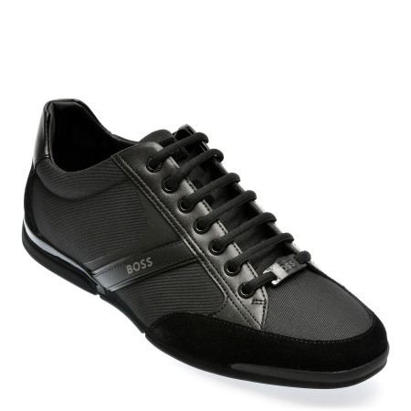 Pantofi sport BOSS negri, 8265, din material textil, barbati