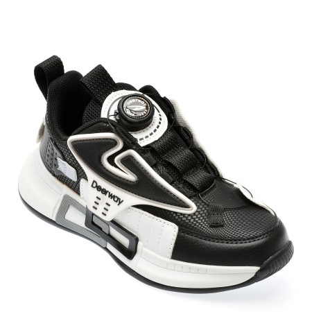 Pantofi sport DEERWAY negri, 2346, din piele ecologica, baieti