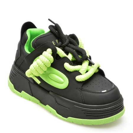 Pantofi sport EPICA negri, 2309171, din piele naturala, femei