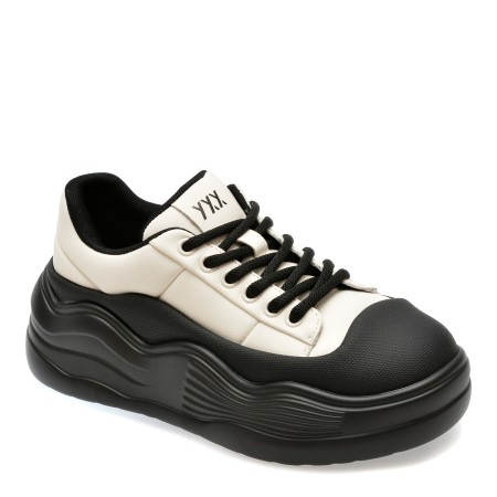 Pantofi sport GRYXX alb-negru, 1076, din piele naturala, femei