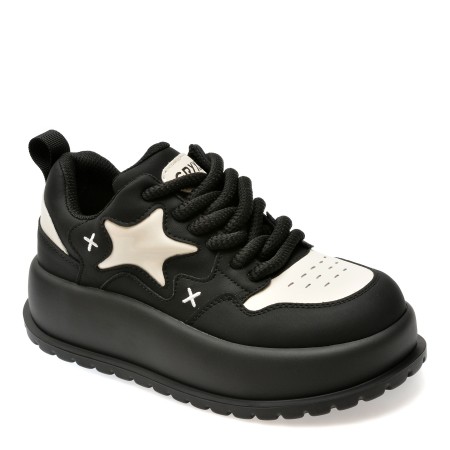 Pantofi sport GRYXX alb-negru, 3A711A, din piele naturala, femei