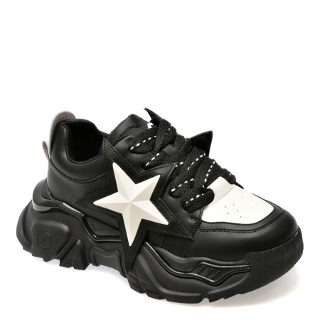 Pantofi sport GRYXX alb-negru, 887, din piele naturala, femei