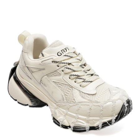 Pantofi sport GRYXX albi, 20242, din material textil, femei