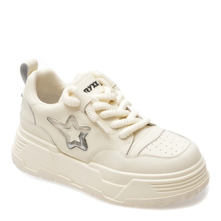 Pantofi sport GRYXX albi, 2309010, din piele naturala, femei