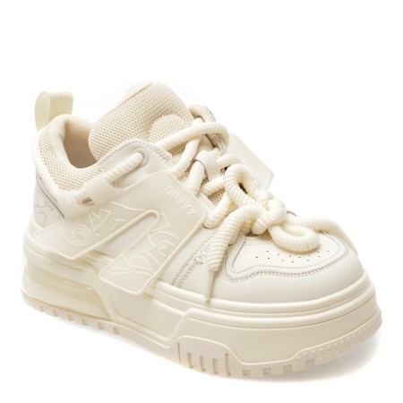Pantofi sport GRYXX albi, 2823, din piele naturala, femei