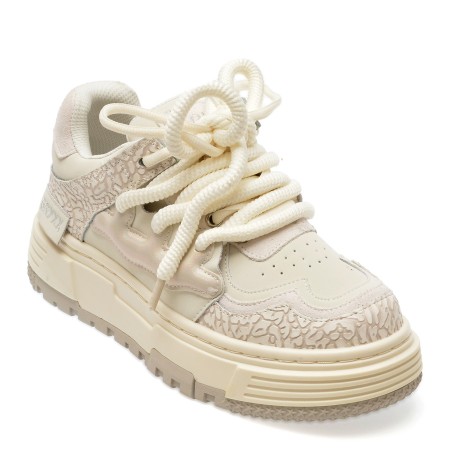 Pantofi sport GRYXX albi, 3551, din piele naturala, femei
