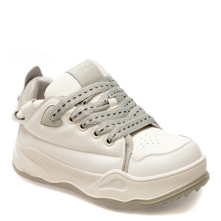 Pantofi sport GRYXX albi, 3563, din piele naturala, femei